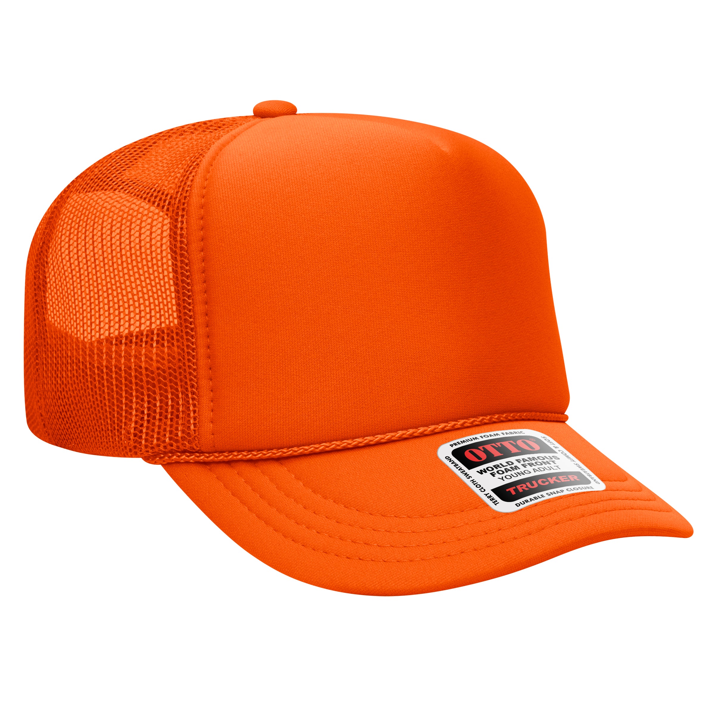 Custom Embroidered or DTF Printed - OTTO CAP® 5 Panel High Crown Mesh Back Trucker Hat