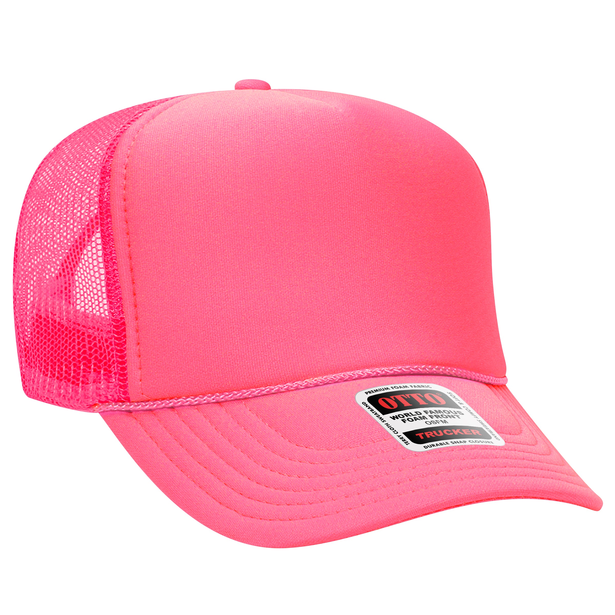 Custom Embroidered or DTF Printed - OTTO CAP® 5 Panel High Crown Mesh Back Trucker Hat