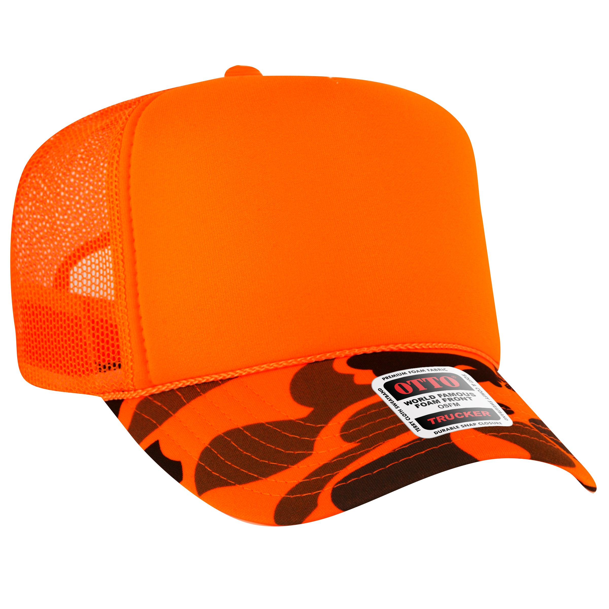 Custom Embroidered or DTF Printed - OTTO CAP® 5 Panel High Crown Mesh Back Trucker Hat