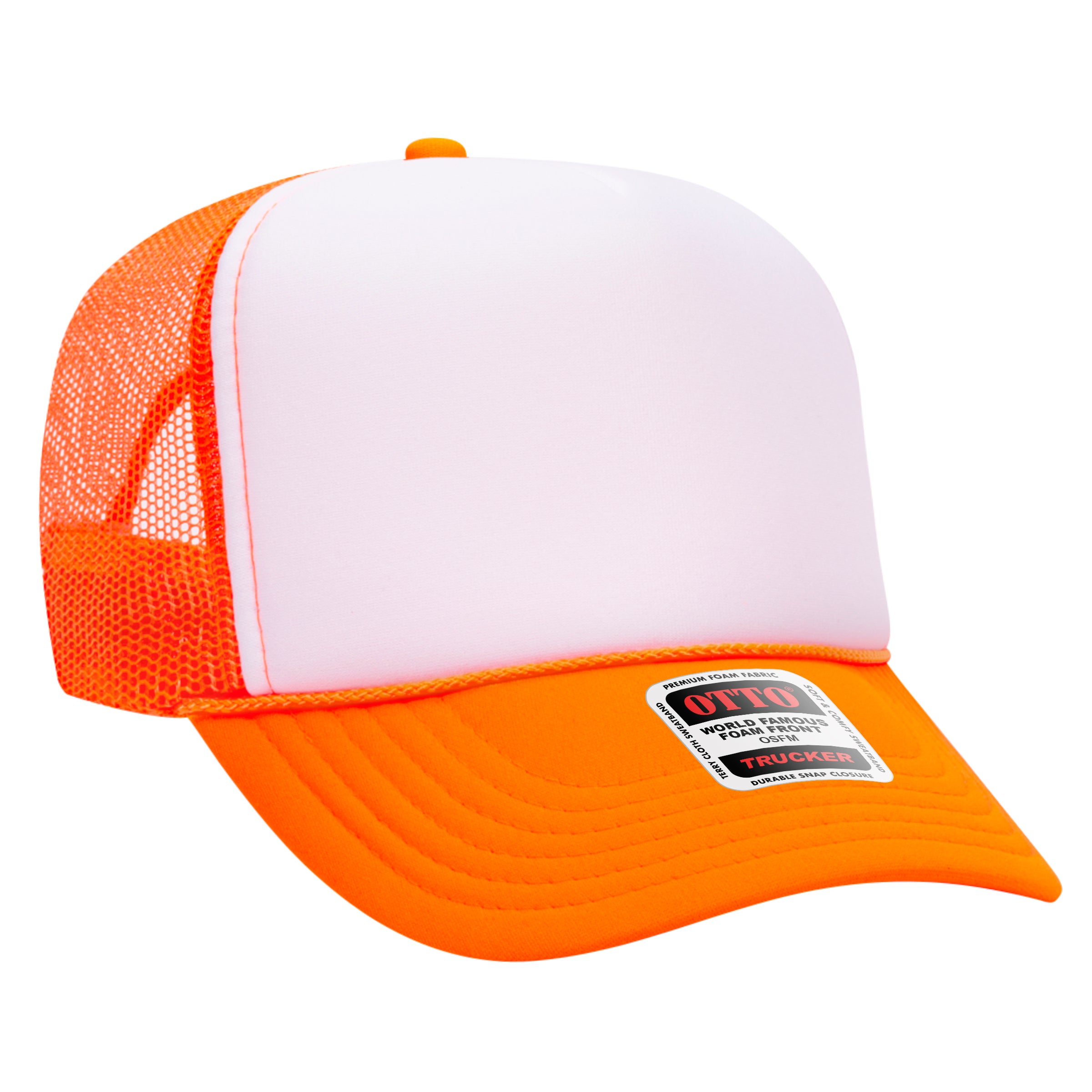 Custom Embroidered or DTF Printed - OTTO CAP® 5 Panel High Crown Mesh Back Trucker Hat