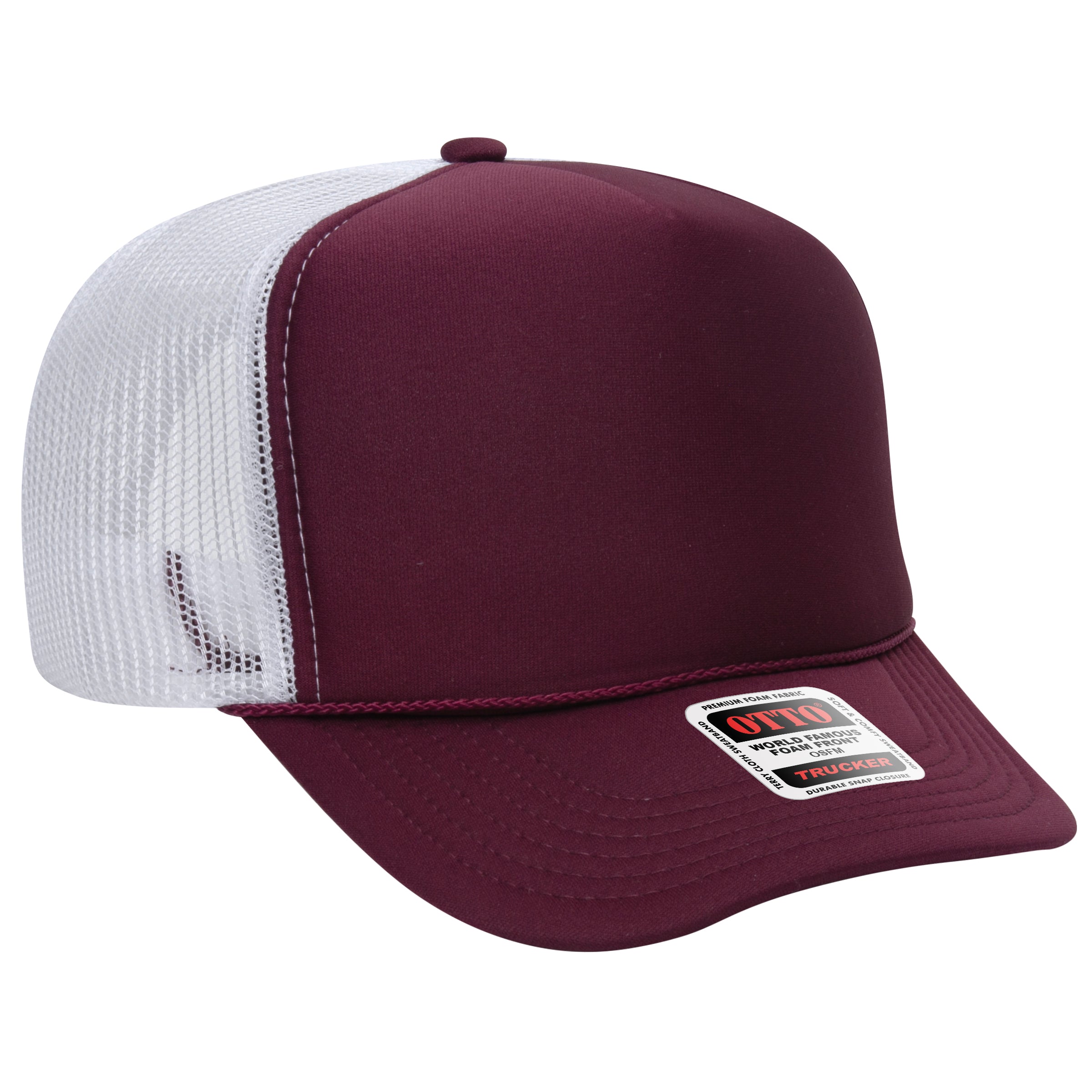 Custom Embroidered or DTF Printed - OTTO CAP® 5 Panel High Crown Mesh Back Trucker Hat