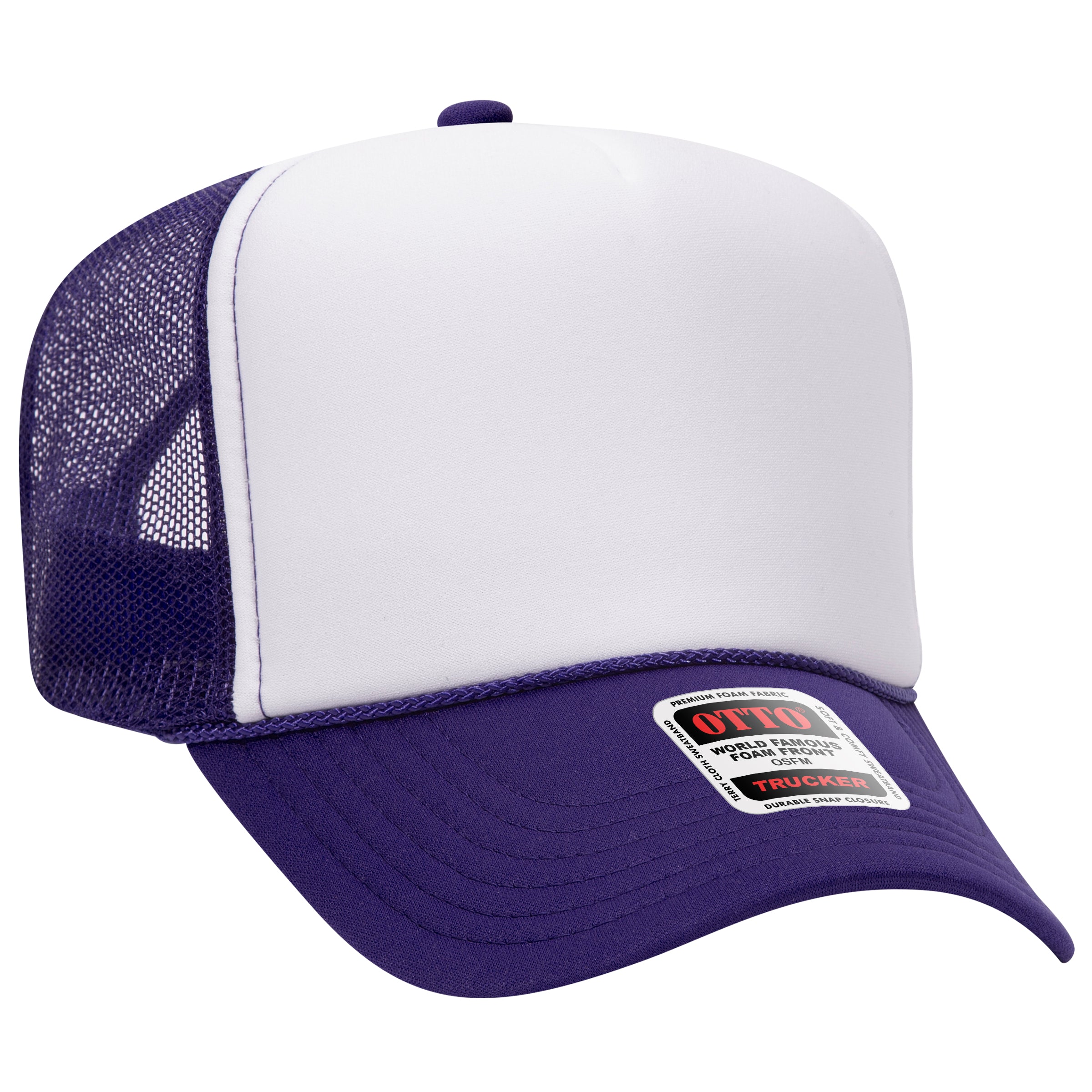 Custom Embroidered or DTF Printed - OTTO CAP® 5 Panel High Crown Mesh Back Trucker Hat