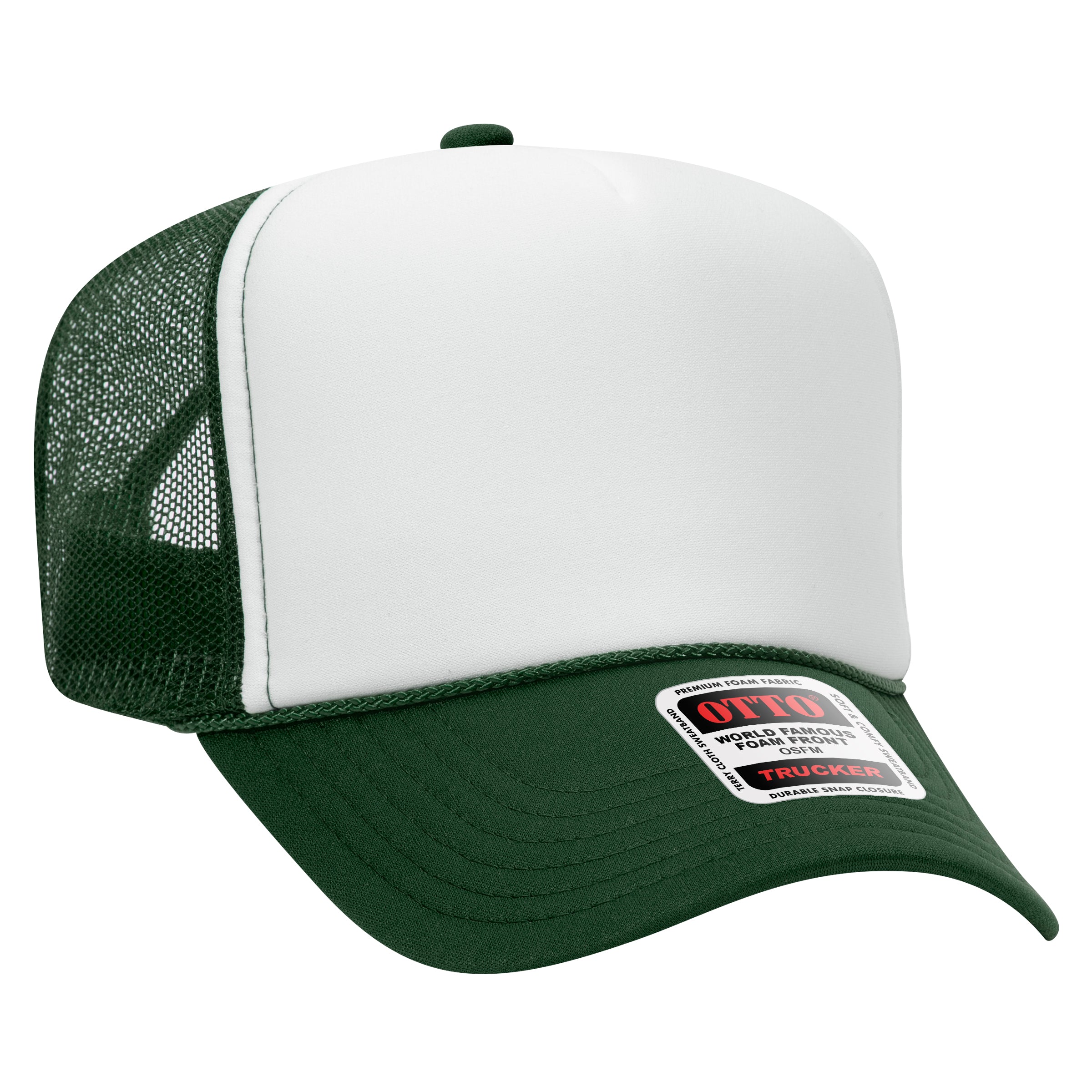 Custom Embroidered or DTF Printed - OTTO CAP® 5 Panel High Crown Mesh Back Trucker Hat