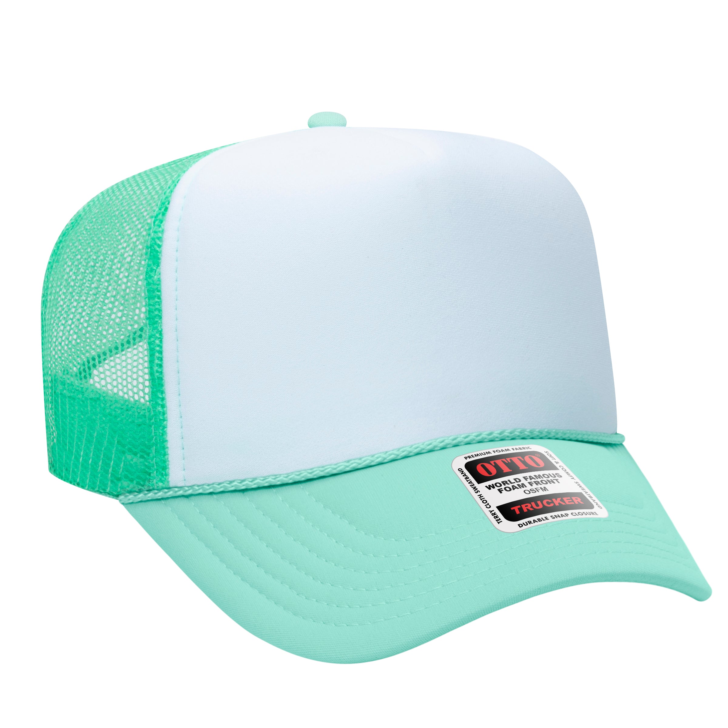 Custom Embroidered or DTF Printed - OTTO CAP® 5 Panel High Crown Mesh Back Trucker Hat