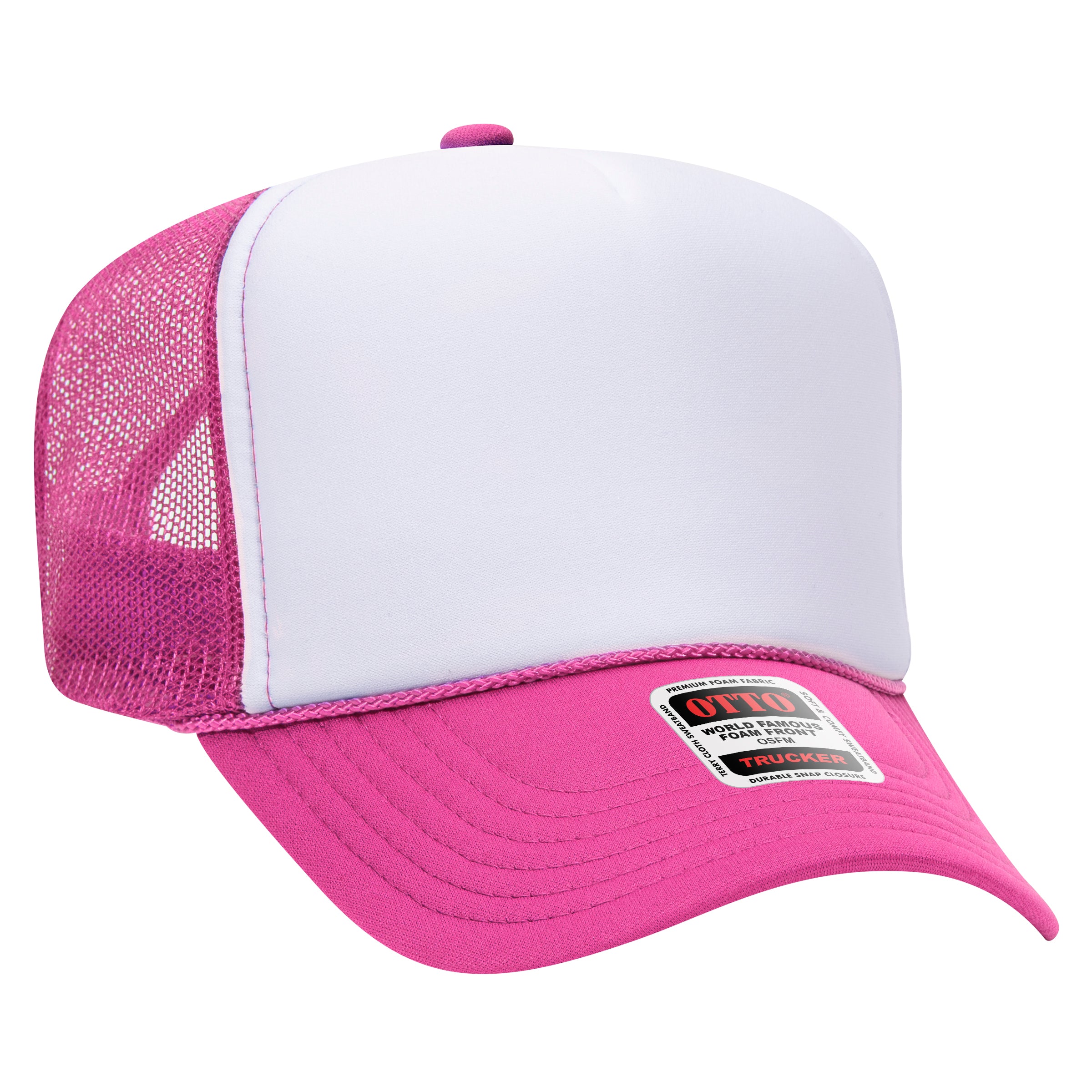 Custom Embroidered or DTF Printed - OTTO CAP® 5 Panel High Crown Mesh Back Trucker Hat