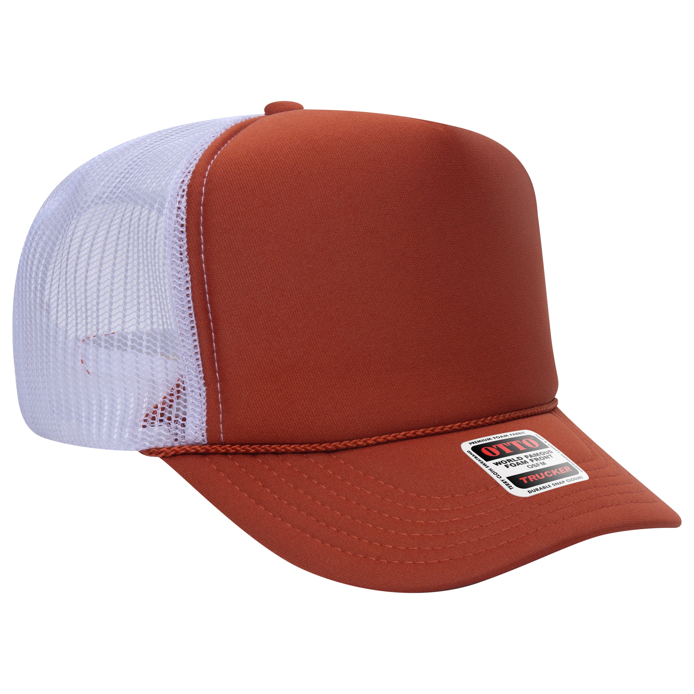 Custom Embroidered or DTF Printed - OTTO CAP® 5 Panel High Crown Mesh Back Trucker Hat