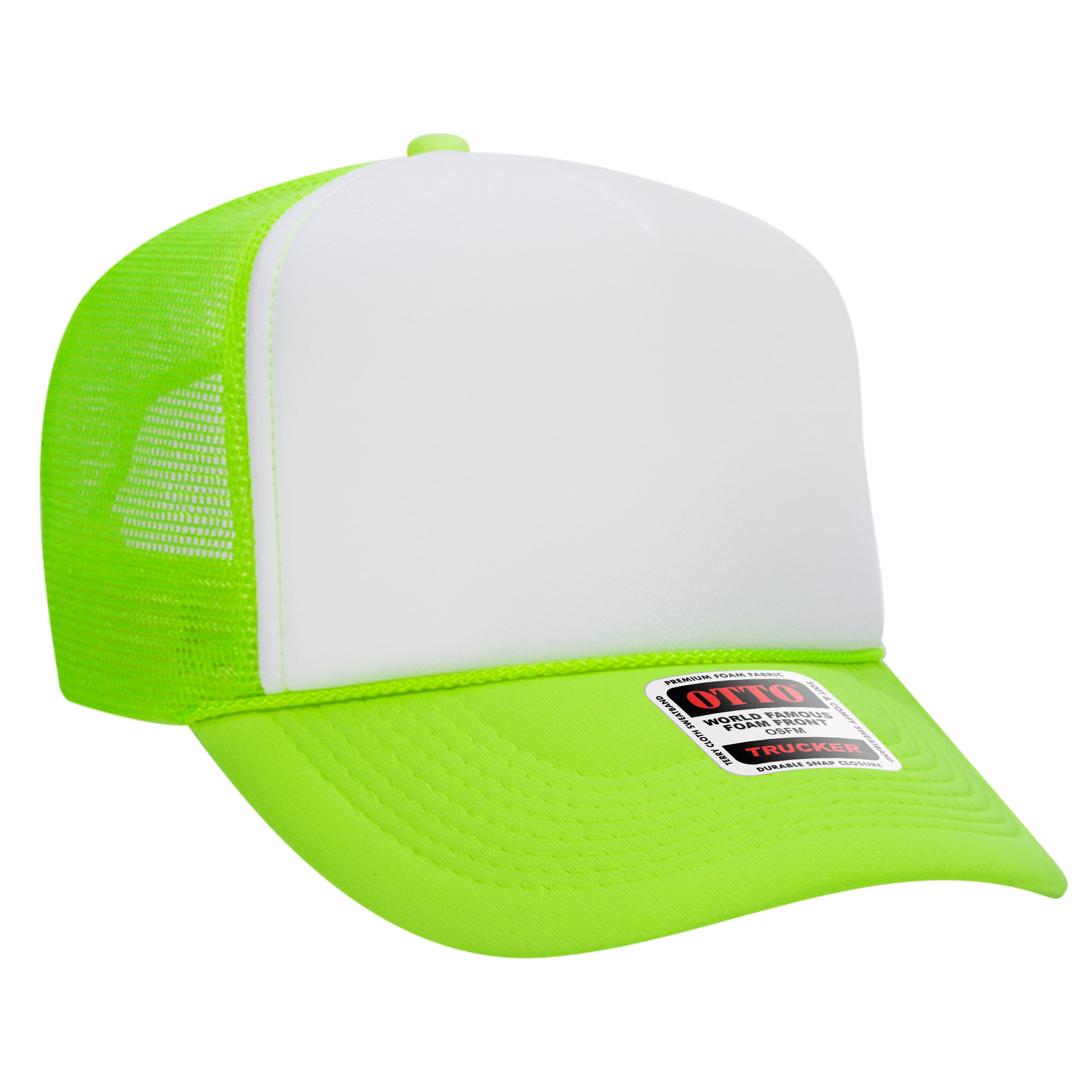 Custom Embroidered or DTF Printed - OTTO CAP® 5 Panel High Crown Mesh Back Trucker Hat