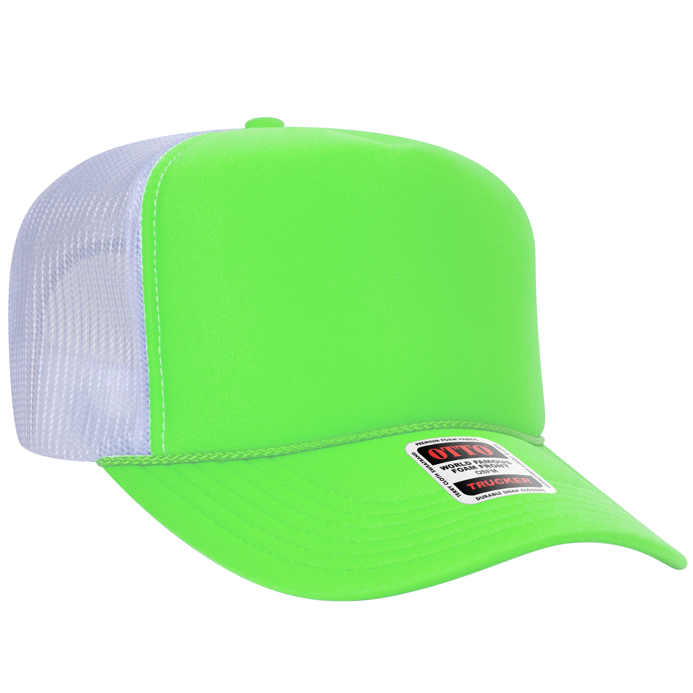 Custom Embroidered or DTF Printed - OTTO CAP® 5 Panel High Crown Mesh Back Trucker Hat