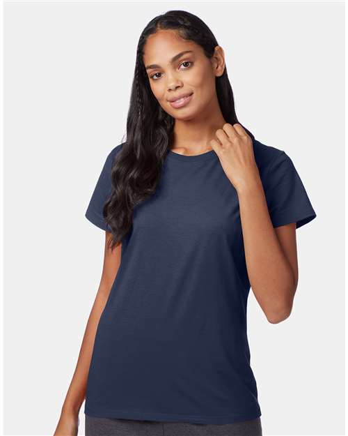 Custom Embroidered - Hanes - Women's Perfect-T T-Shirt - Navy - SL04
