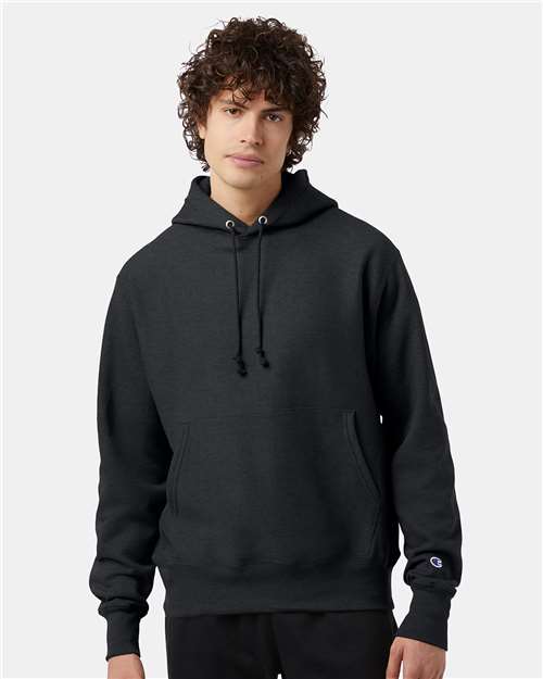 Custom Embroidered - Champion - Reverse Weave® Hooded Sweatshirt - Charcoal Heather - S101