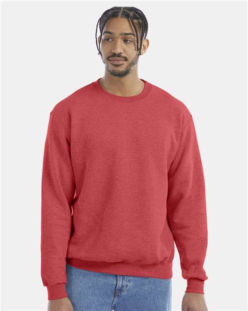 Custom Embroidered - Champion - Powerblend® Crewneck Sweatshirt - Scarlet Heather - S600