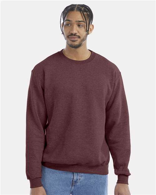 Custom Embroidered - Champion - Powerblend® Crewneck Sweatshirt - Maroon Heather - S600