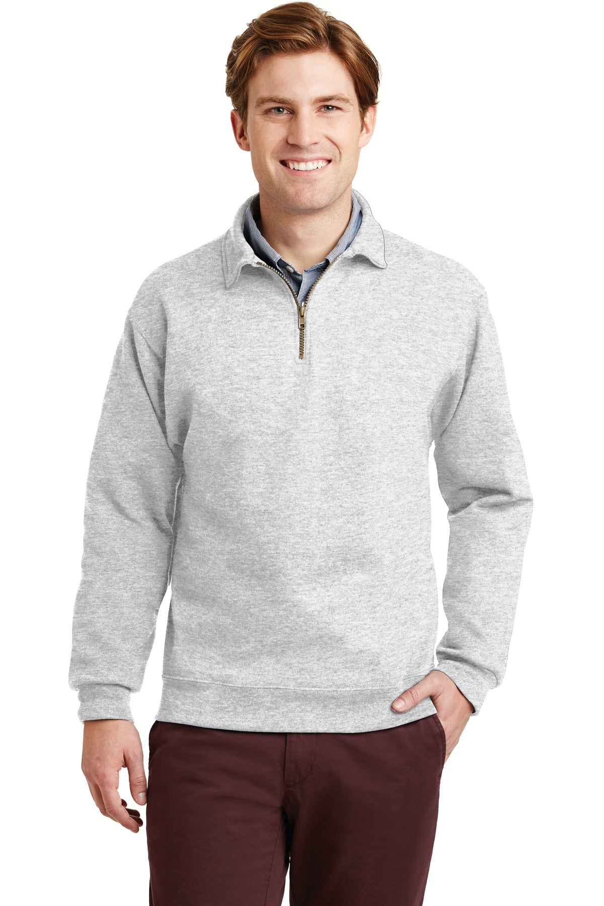 Custom Embroidery or DTF Print - Jerzees ®  Super Sweats ®  NuBlend ®  - 1/4-Zip Sweatshirt with Cadet Collar.  4528M