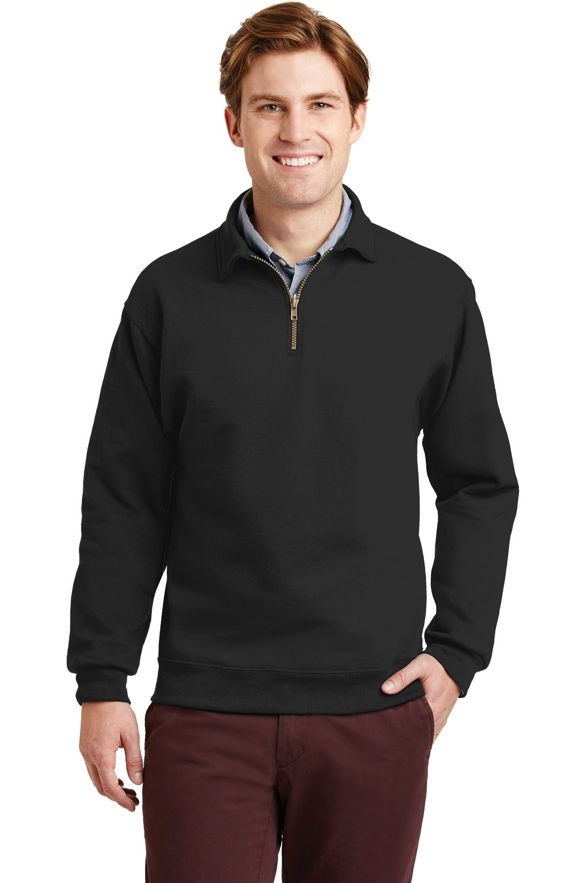 Custom Embroidery or DTF Print - Jerzees ®  Super Sweats ®  NuBlend ®  - 1/4-Zip Sweatshirt with Cadet Collar.  4528M