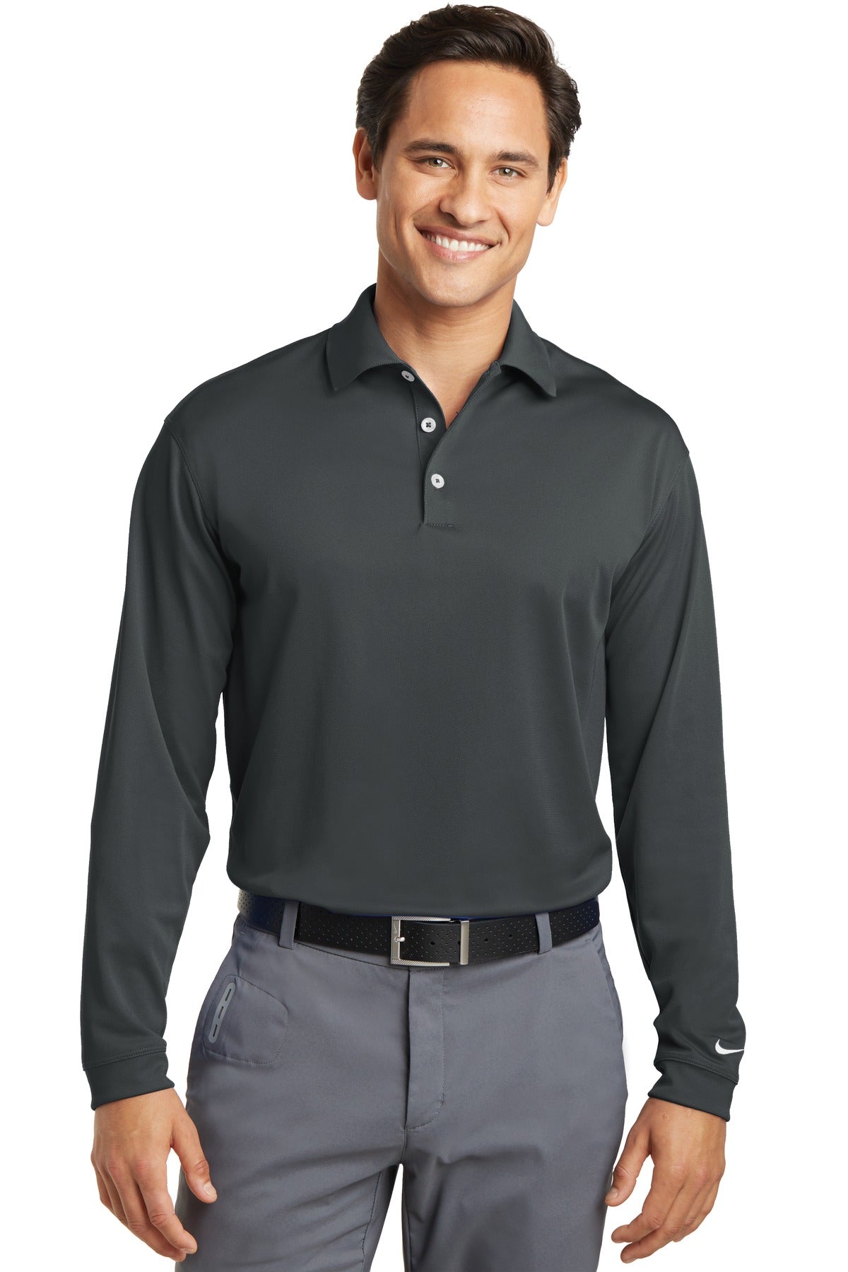 Custom Embroidered - Nike Long Sleeve Dri-FIT Stretch Tech Polo. 466364