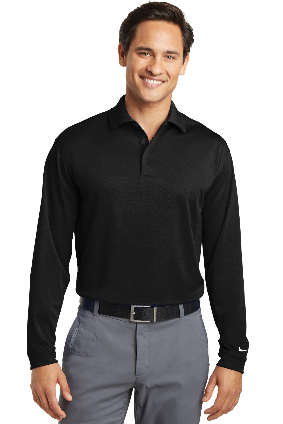 Custom Embroidered - Nike Long Sleeve Dri-FIT Stretch Tech Polo. 466364