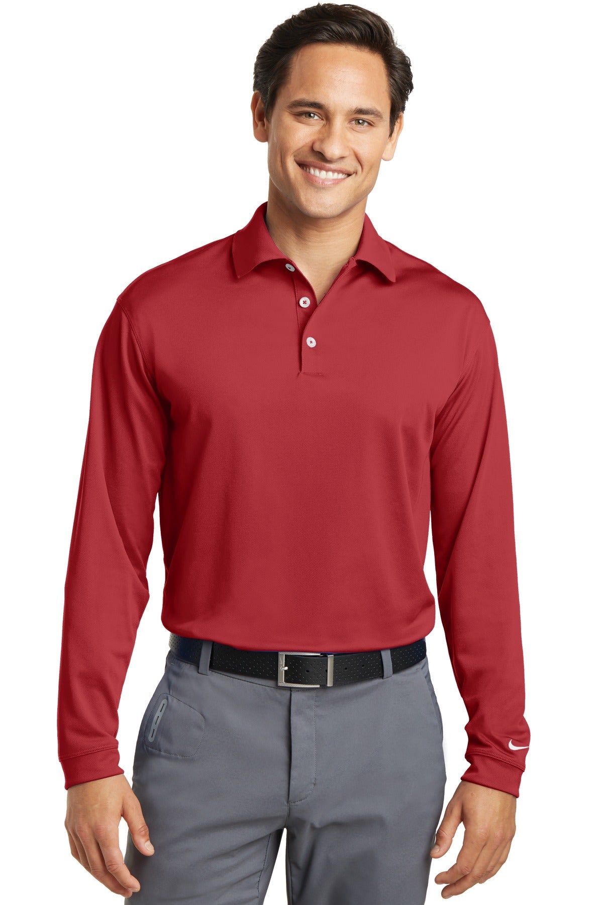 Custom Embroidered - Nike Long Sleeve Dri-FIT Stretch Tech Polo. 466364