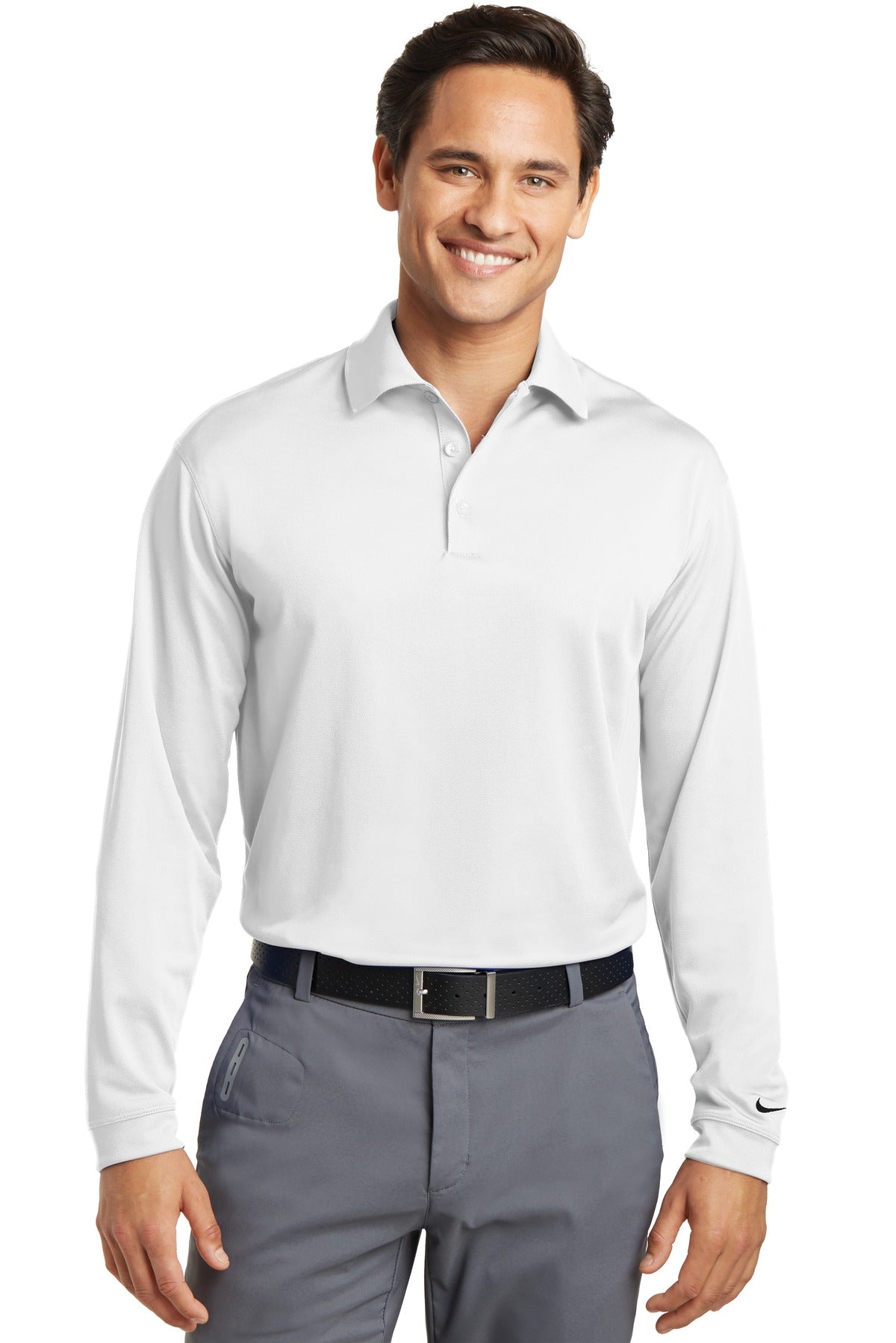 Custom Embroidered - Nike Long Sleeve Dri-FIT Stretch Tech Polo. 466364