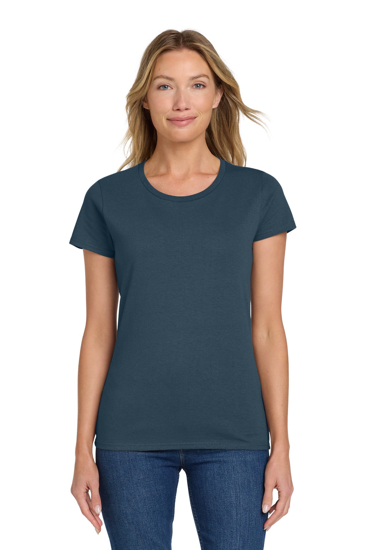 Custom Embroidered or DTF Printed - Gildan ®  Women's Heavy Cotton™ 100% Cotton T-Shirt. 5000L