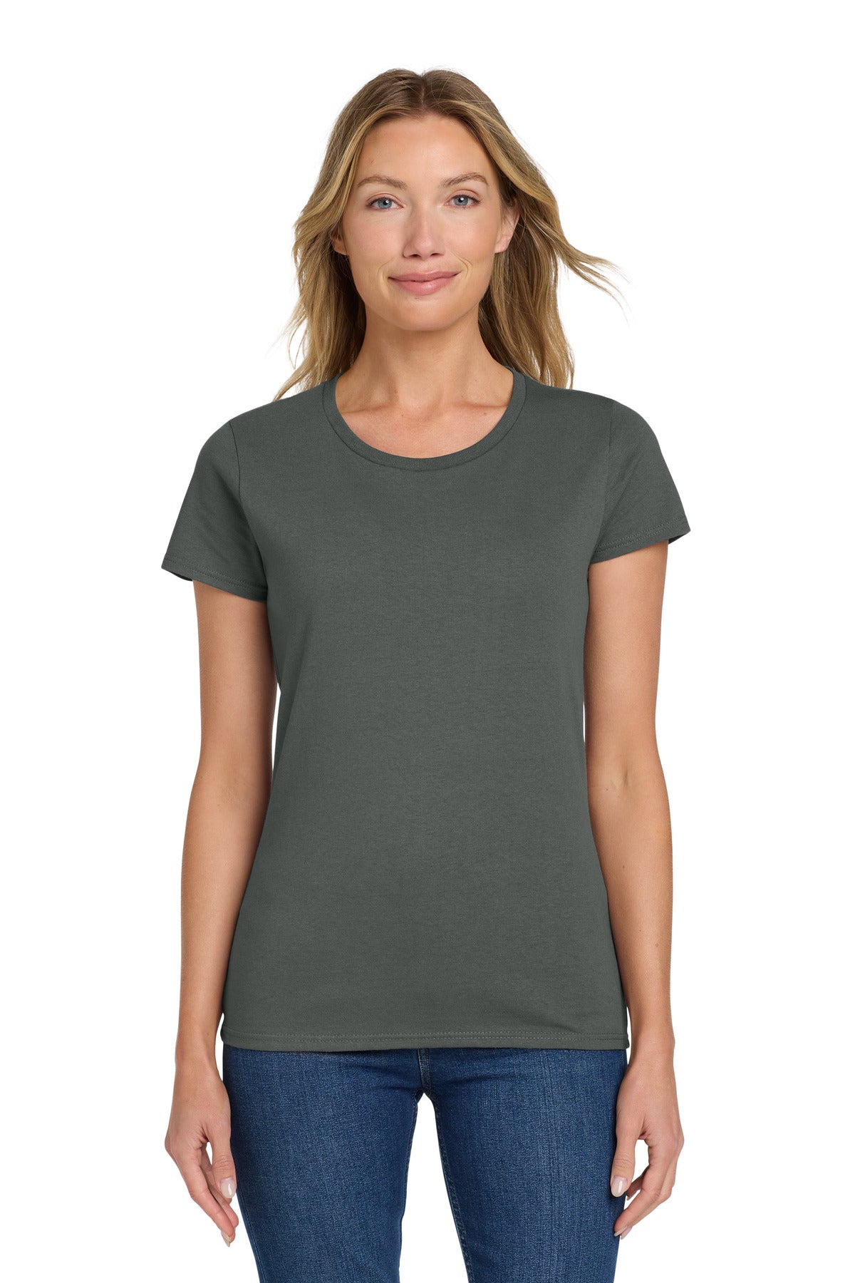 Custom Embroidered or DTF Printed - Gildan ®  Women's Heavy Cotton™ 100% Cotton T-Shirt. 5000L