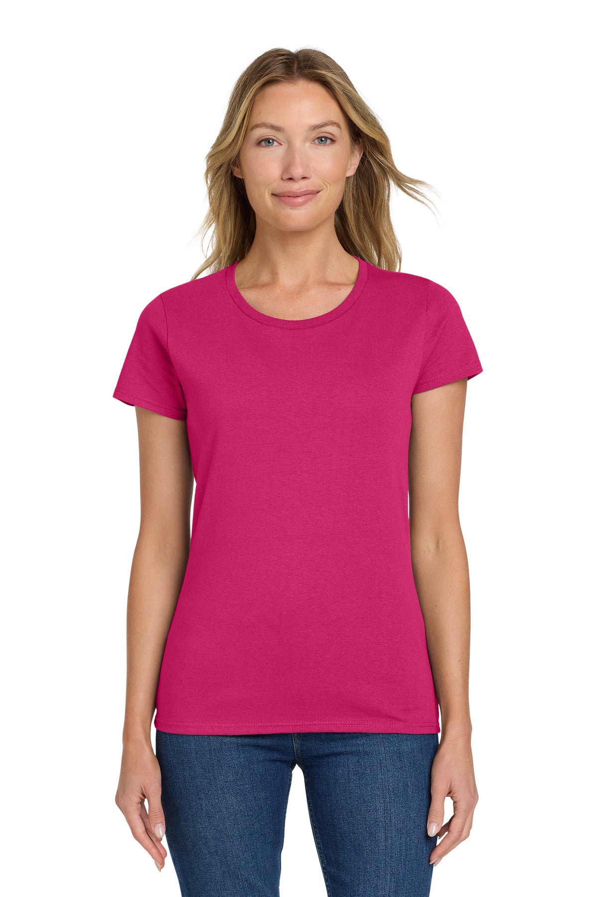 Custom Embroidered or DTF Printed - Gildan ®  Women's Heavy Cotton™ 100% Cotton T-Shirt. 5000L