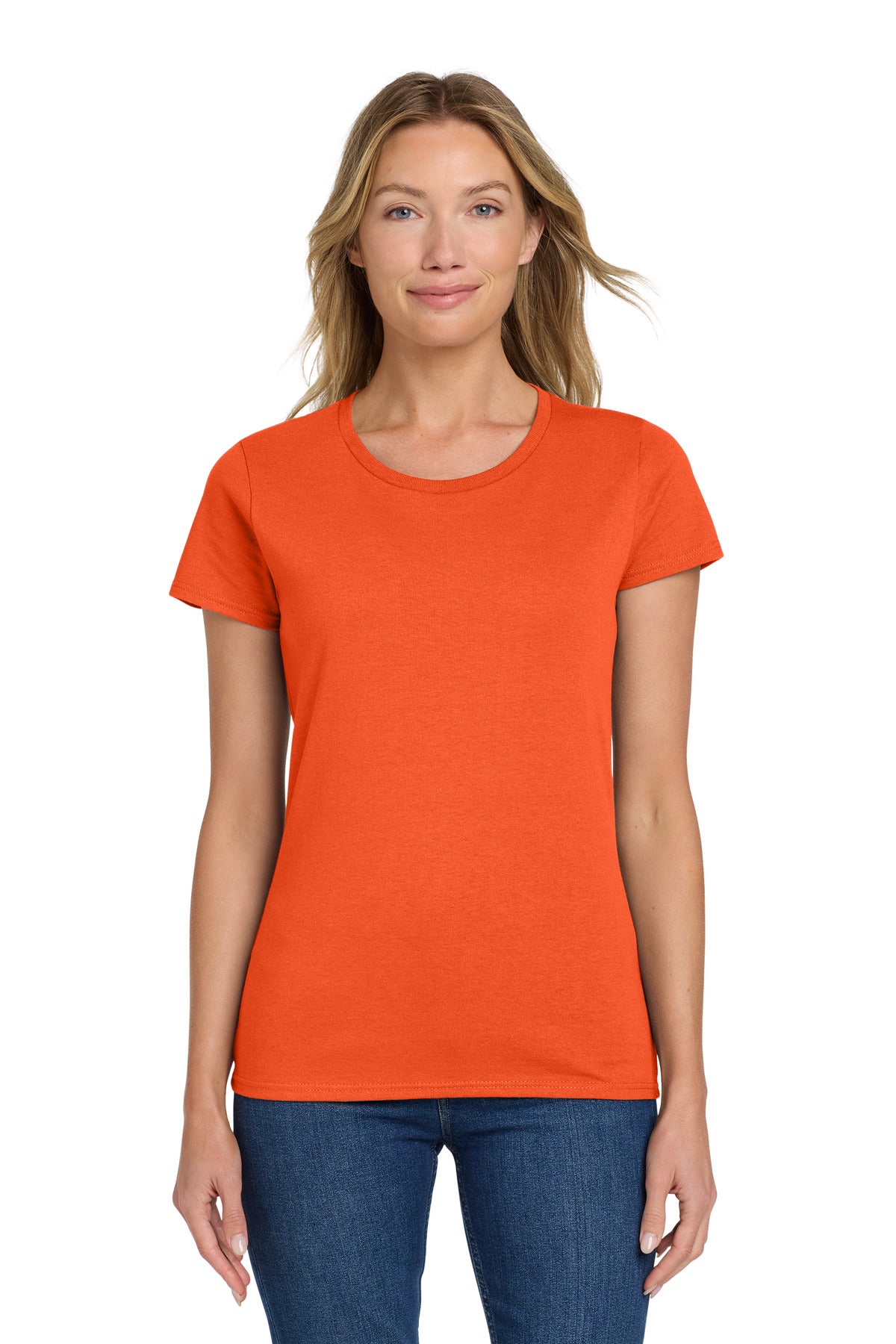 Custom Embroidered or DTF Printed - Gildan ®  Women's Heavy Cotton™ 100% Cotton T-Shirt. 5000L