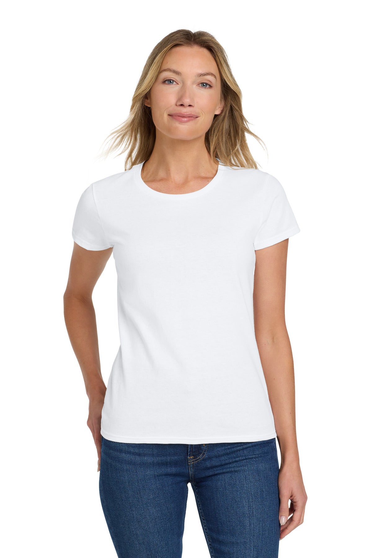 Custom Embroidered or DTF Printed - Gildan ®  Women's Heavy Cotton™ 100% Cotton T-Shirt. 5000L