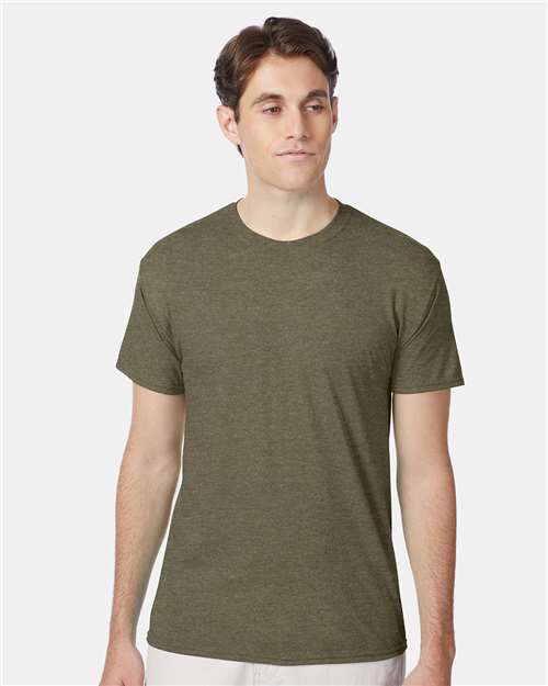 Custom Embroidered - Hanes - Perfect-T Triblend T-Shirt - Military Green Triblend - 42TB