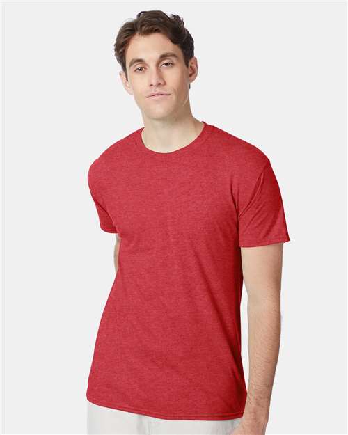 Custom Embroidered - Hanes - Perfect-T Triblend T-Shirt - Red Triblend - 42TB