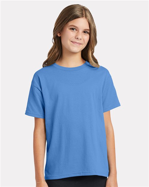 Custom Embroidered - Hanes - Ecosmart™ Youth T-Shirt - Ash - 5370