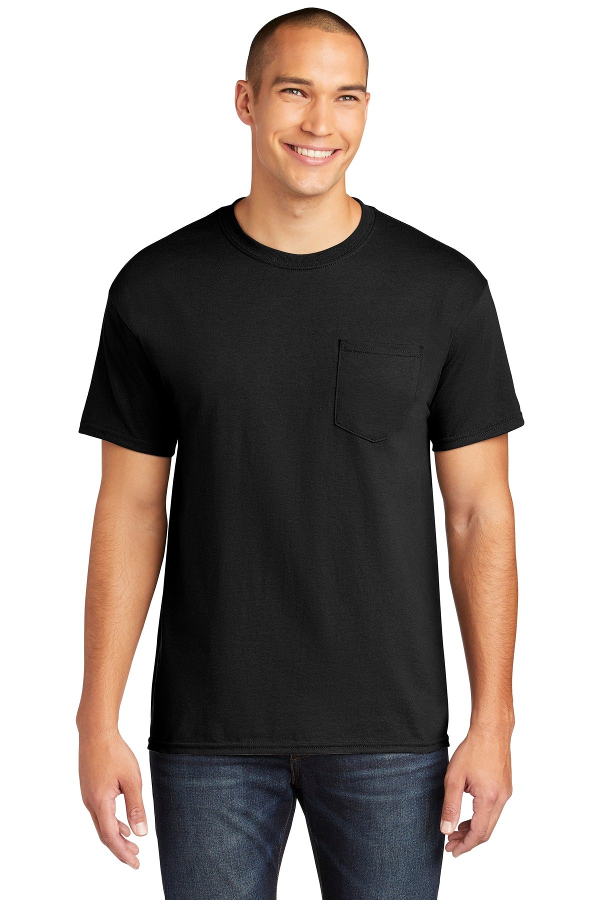 Custom Embroidered or DTF Printed - Gildan  ®  Heavy Cotton  ™  100% Cotton Pocket T-Shirt. 5300