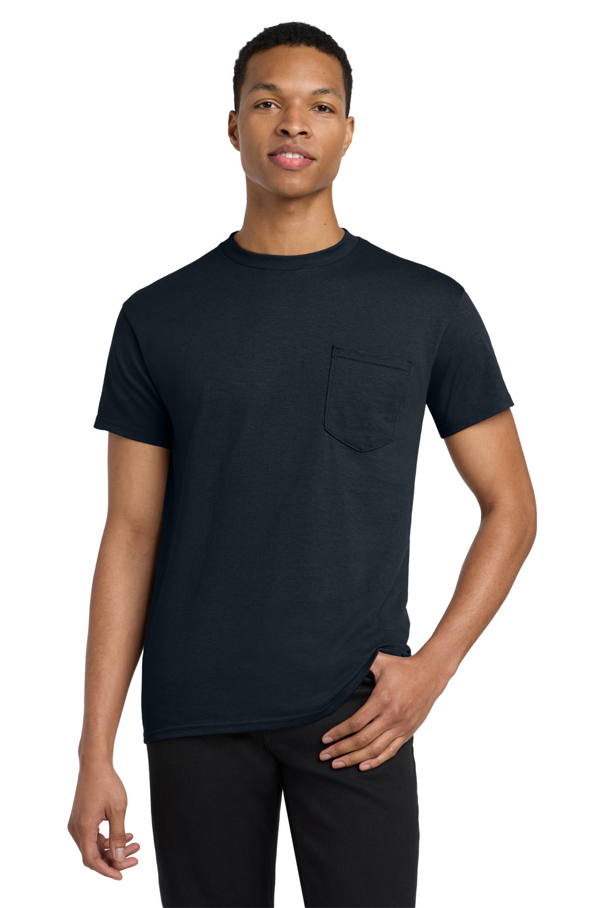 Custom Embroidered or DTF Printed - Gildan  ®  Heavy Cotton  ™  100% Cotton Pocket T-Shirt. 5300