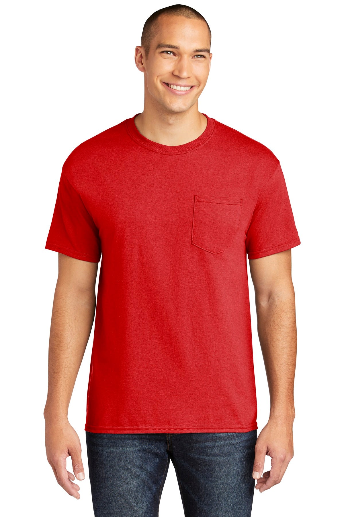 Custom Embroidered or DTF Printed - Gildan  ®  Heavy Cotton  ™  100% Cotton Pocket T-Shirt. 5300