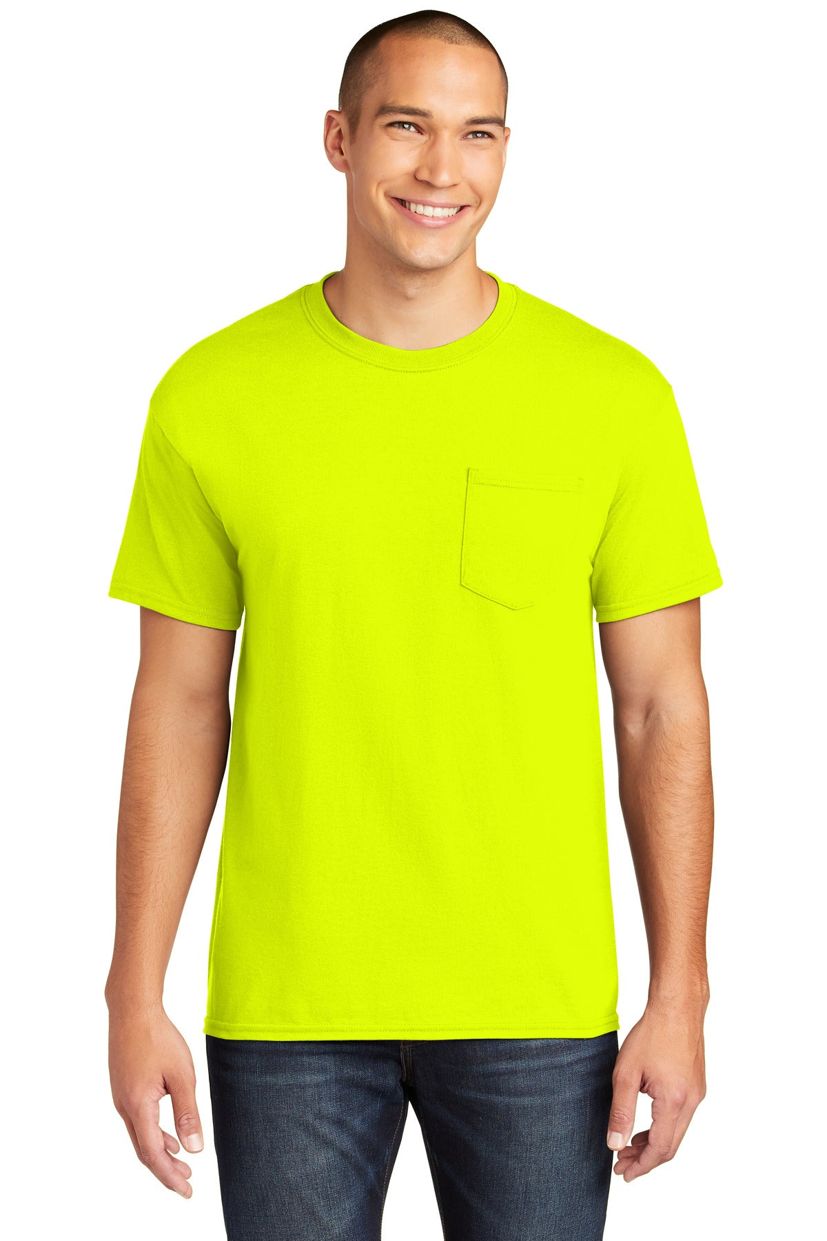 Custom Embroidered or DTF Printed - Gildan  ®  Heavy Cotton  ™  100% Cotton Pocket T-Shirt. 5300