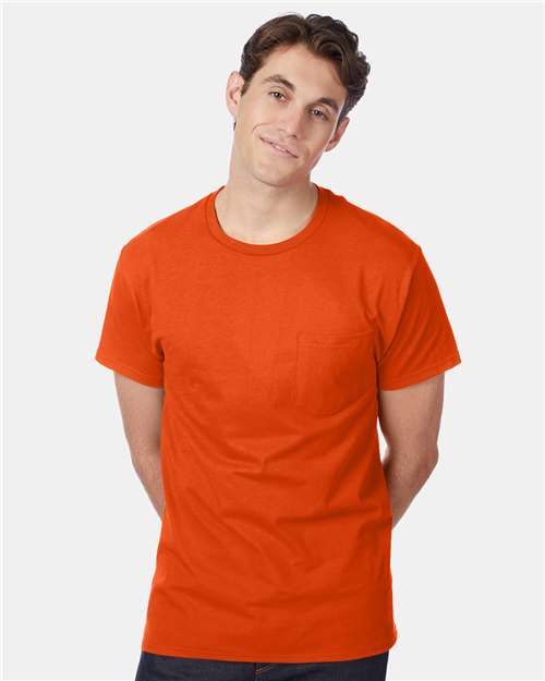 Custom Embroidered - Hanes - Authentic Pocket T-Shirt - 5590