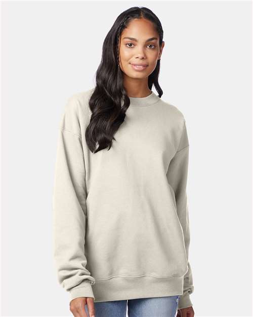 Custom Embroidered - Hanes - Ultimate Cotton® Crewneck Sweatshirt - Natural - F260