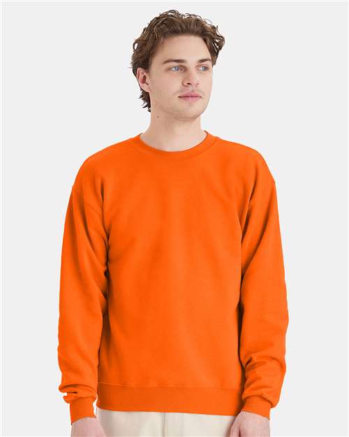 Custom Embroidered - Hanes - Ecosmart® Crewneck Sweatshirt - Safety Orange - P160