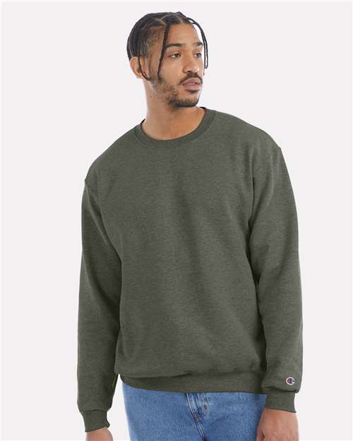 Custom Embroidered - Champion - Powerblend® Crewneck Sweatshirt - Dark Green Heather - S600