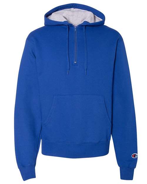 Custom Embroidered - Champion - Cotton Max Hooded Quarter-Zip Sweatshirt - S185