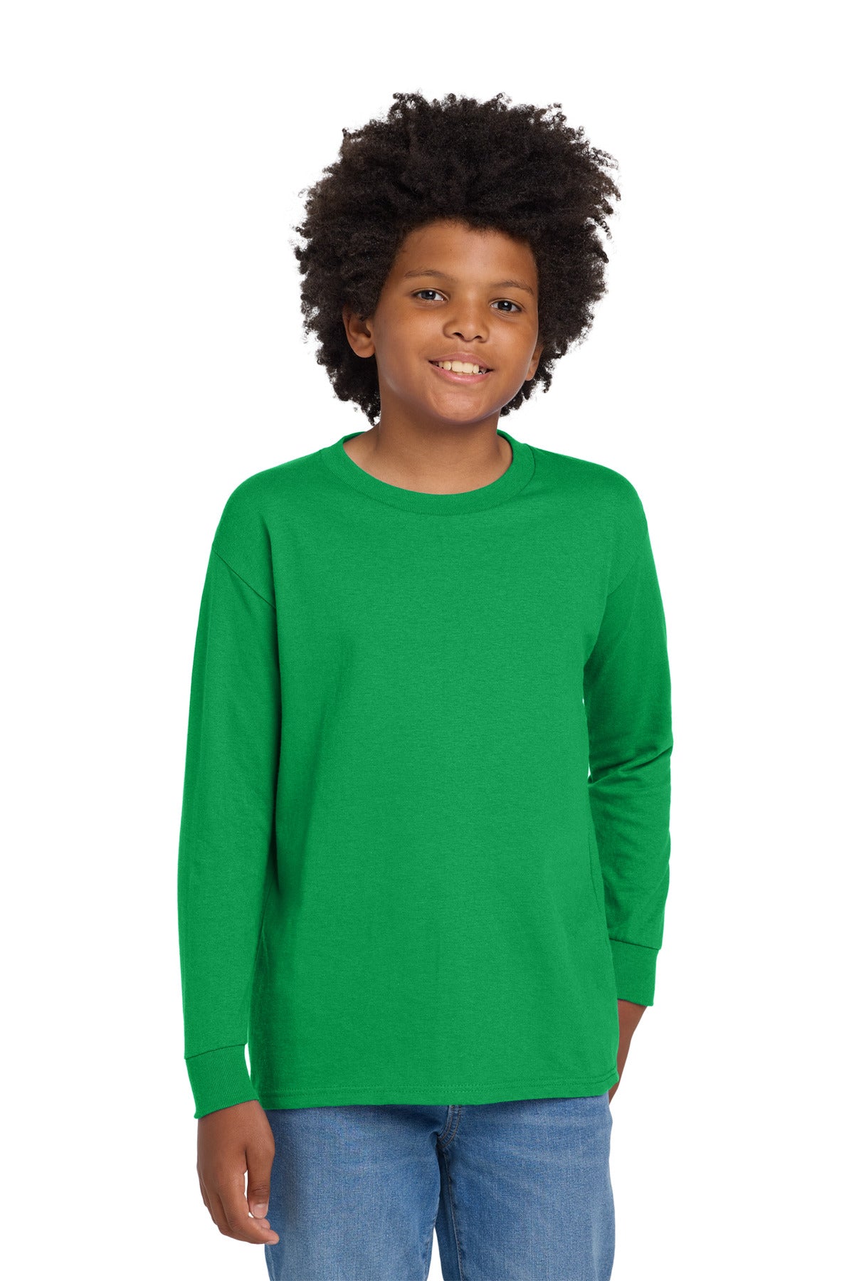 Custom Embroidered or DTF Printed - Gildan ®  Youth Heavy Cotton ™  100% Cotton Long Sleeve T-Shirt. 5400B