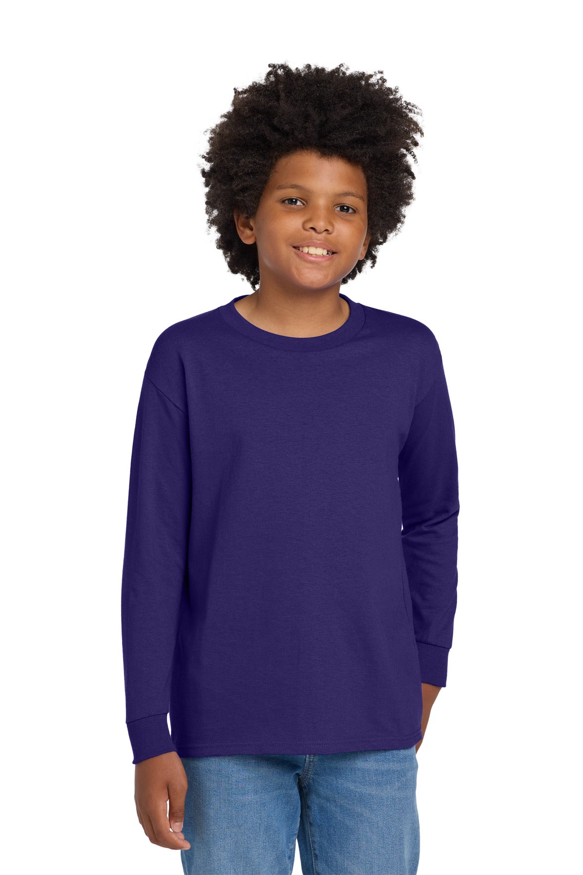 Custom Embroidered or DTF Printed - Gildan ®  Youth Heavy Cotton ™  100% Cotton Long Sleeve T-Shirt. 5400B