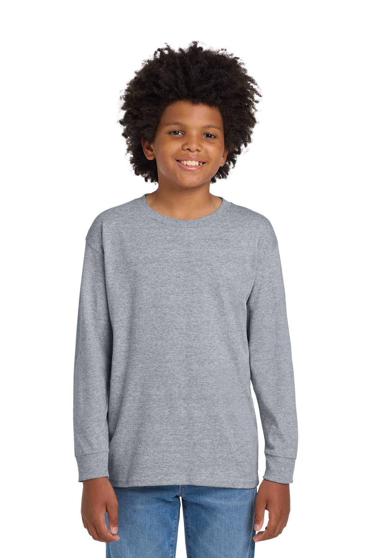 Custom Embroidered or DTF Printed - Gildan ®  Youth Heavy Cotton ™  100% Cotton Long Sleeve T-Shirt. 5400B