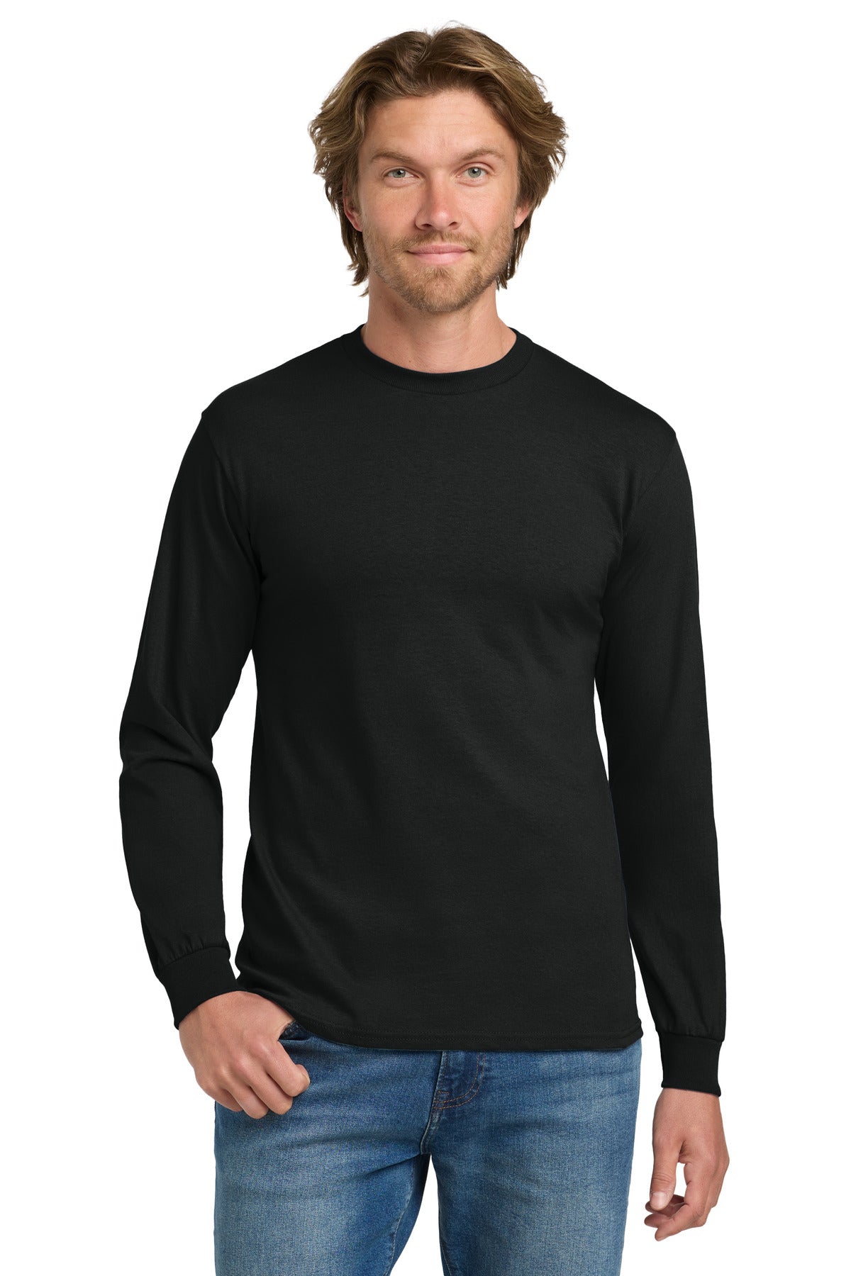 Custom Embroidered or DTF Printed - Gildan ®  - Heavy Cotton ™  100% Cotton Long Sleeve T-Shirt.  5400