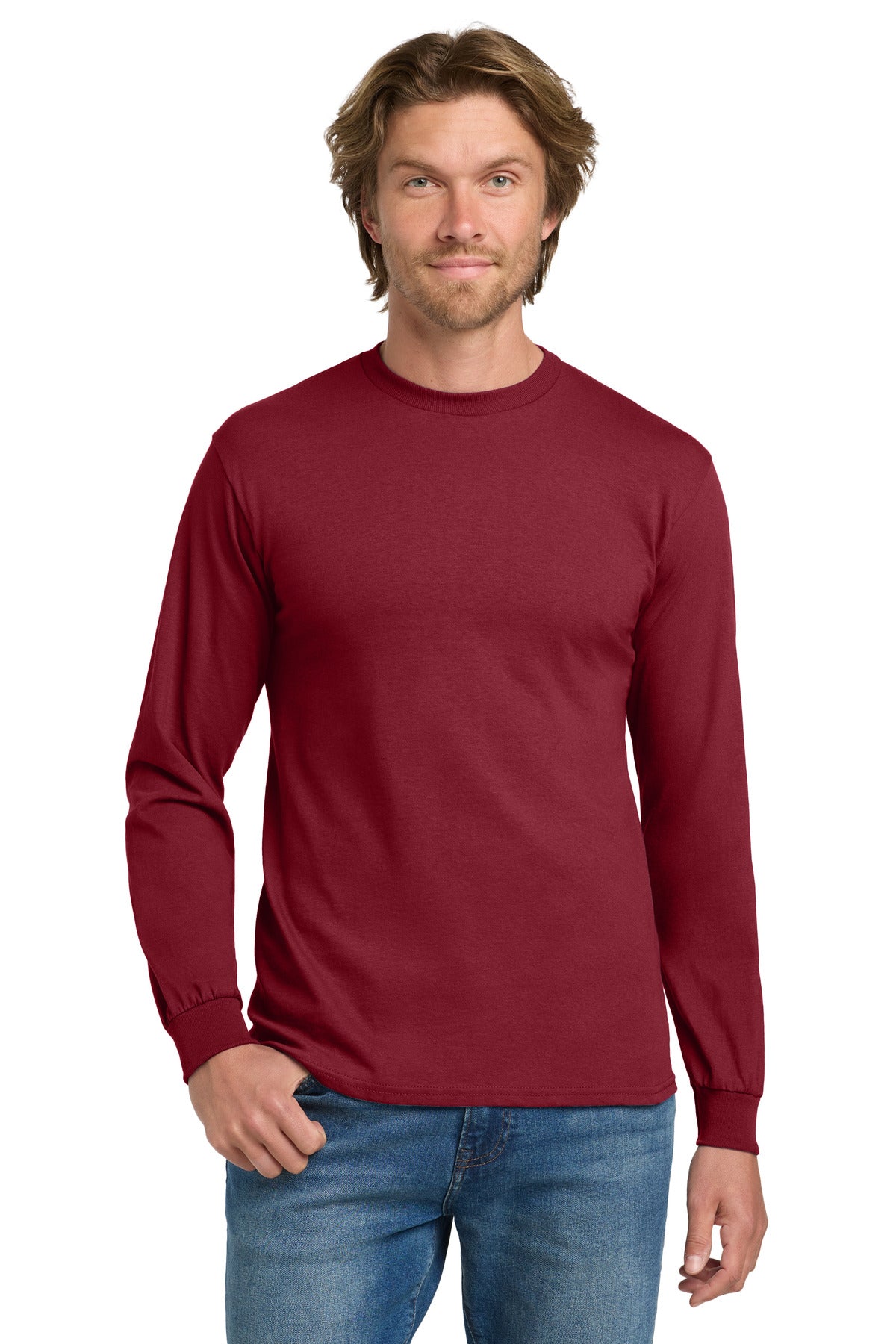 Custom Embroidered or DTF Printed - Gildan ®  - Heavy Cotton ™  100% Cotton Long Sleeve T-Shirt.  5400