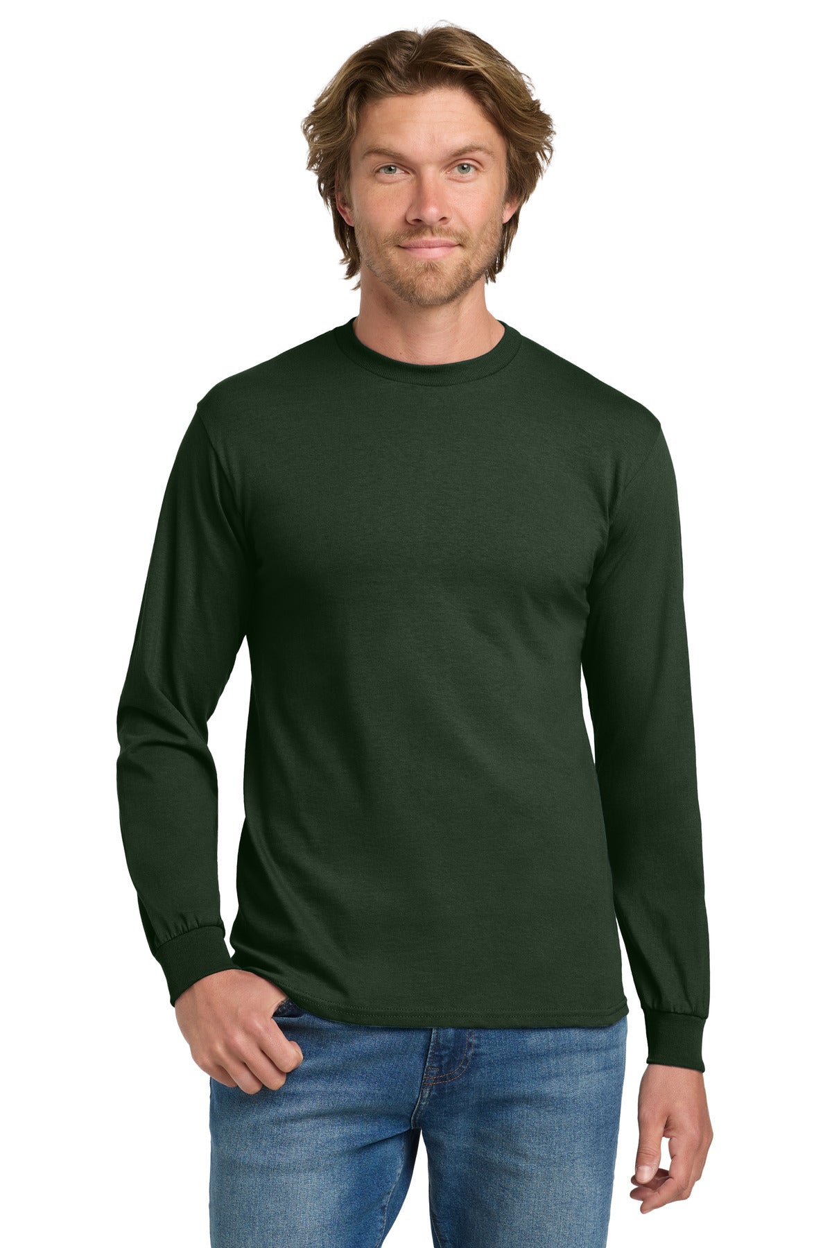 Custom Embroidered or DTF Printed - Gildan ®  - Heavy Cotton ™  100% Cotton Long Sleeve T-Shirt.  5400