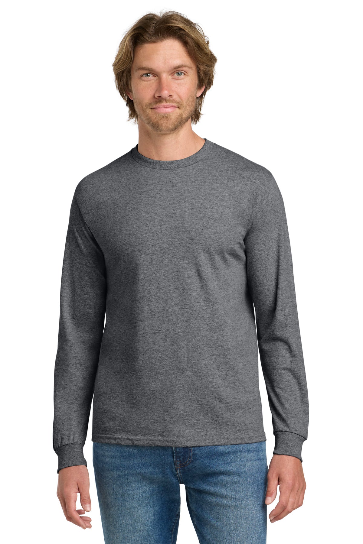 Custom Embroidered or DTF Printed - Gildan ®  - Heavy Cotton ™  100% Cotton Long Sleeve T-Shirt.  5400