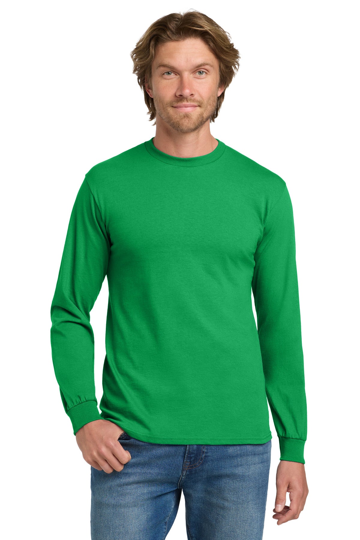 Custom Embroidered or DTF Printed - Gildan ®  - Heavy Cotton ™  100% Cotton Long Sleeve T-Shirt.  5400