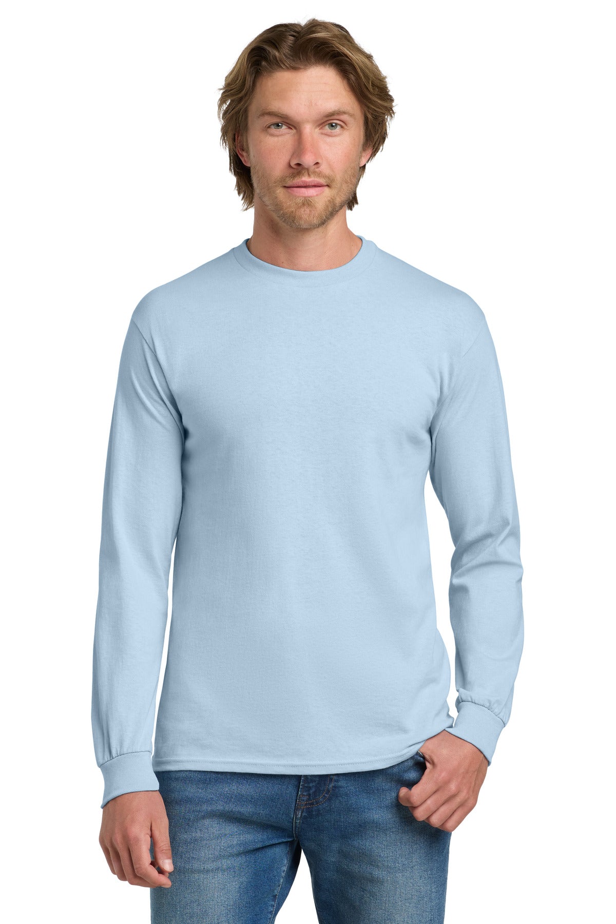 Custom Embroidered or DTF Printed - Gildan ®  - Heavy Cotton ™  100% Cotton Long Sleeve T-Shirt.  5400