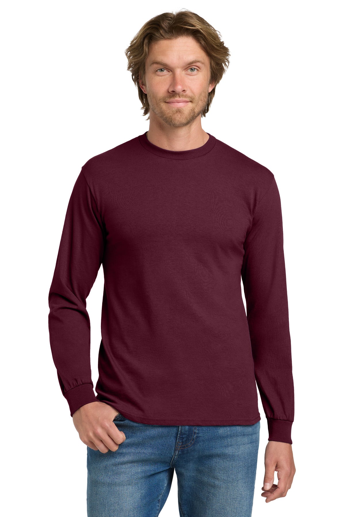 Custom Embroidered or DTF Printed - Gildan ®  - Heavy Cotton ™  100% Cotton Long Sleeve T-Shirt.  5400
