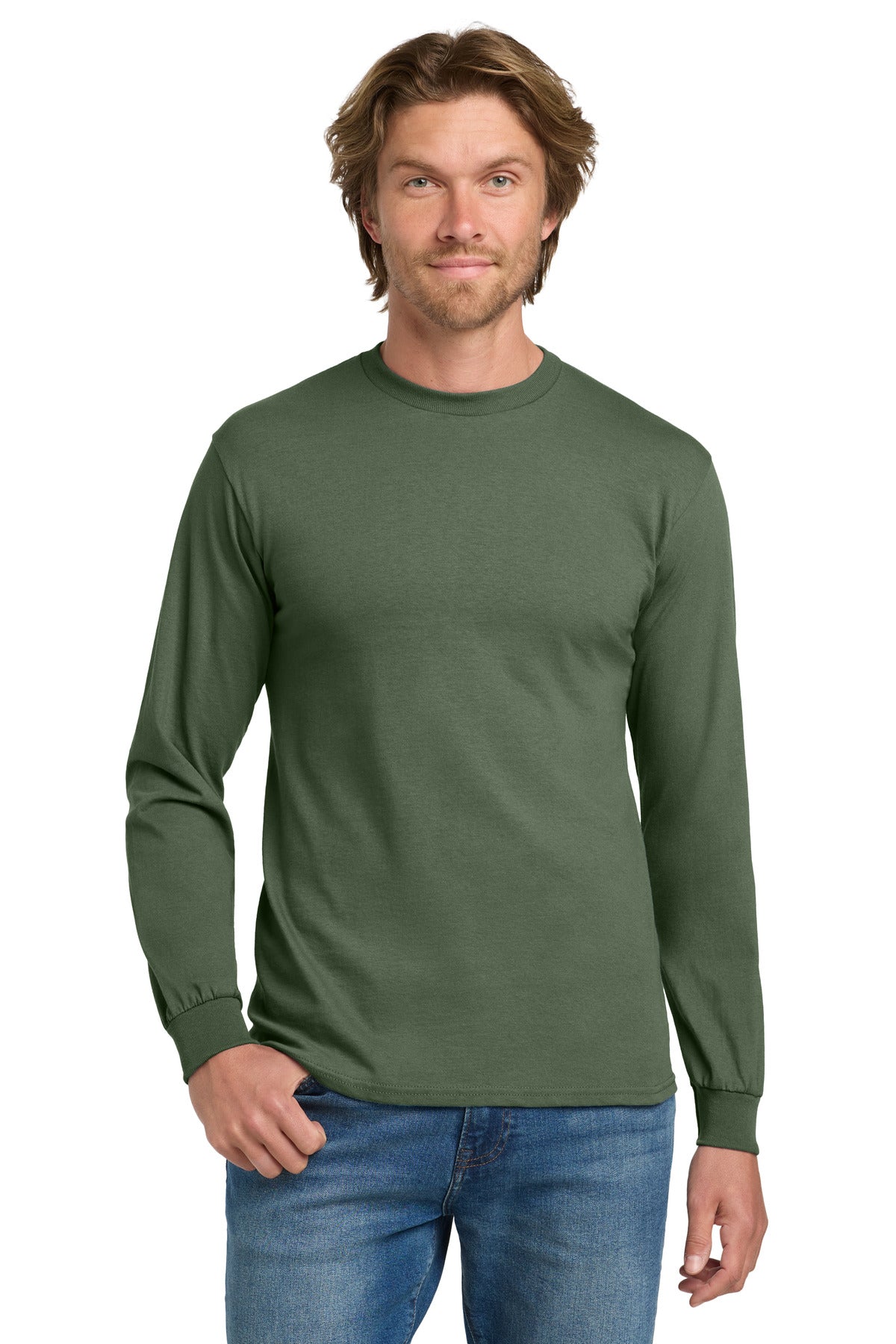 Custom Embroidered or DTF Printed - Gildan ®  - Heavy Cotton ™  100% Cotton Long Sleeve T-Shirt.  5400